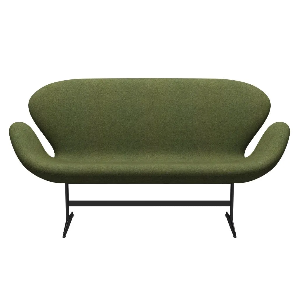 Fritz Hansen Swan™ Sofa 2 Seater, Black Lacquered/Divina Md Wintergreen
