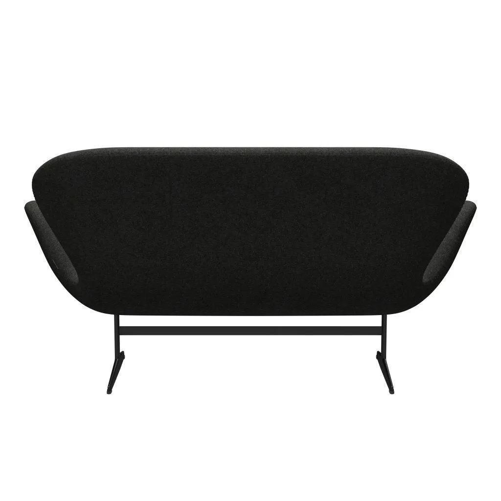 Fritz Hansen Swan™ Sofa 2 Seater, Black Lacquered/Divina Melange Grey