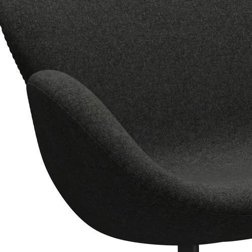 Fritz Hansen Swan™ Sofa 2 Seater, Black Lacquered/Divina Melange Grey