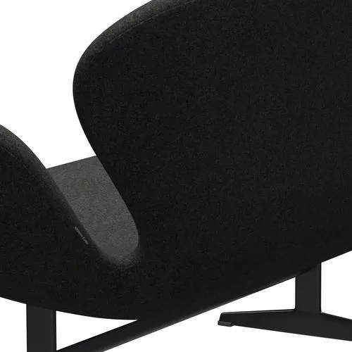 Fritz Hansen Swan™ Sofa 2 Seater, Black Lacquered/Divina Melange Grey