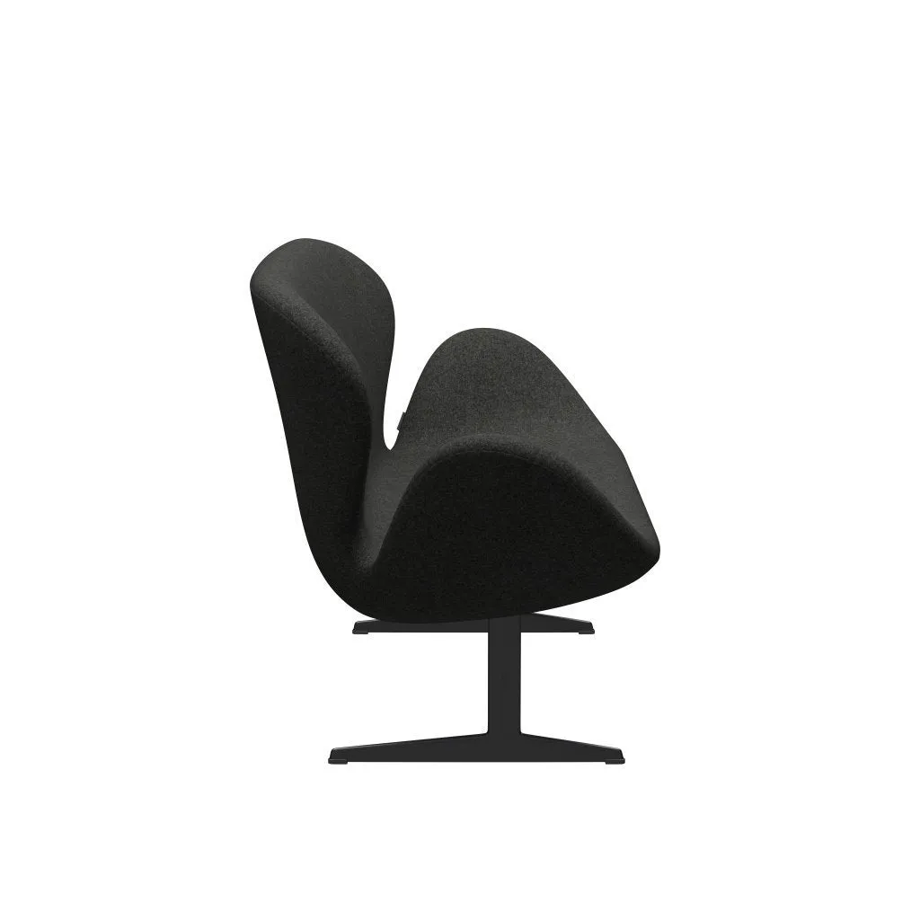 Fritz Hansen Swan™ Sofa 2 Seater, Black Lacquered/Divina Melange Grey
