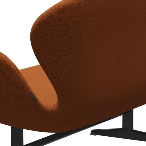 Fritz Hansen Swan™ Sofa 2 Seater, Black Lacquered/Steelcut Trio Burnt Orange