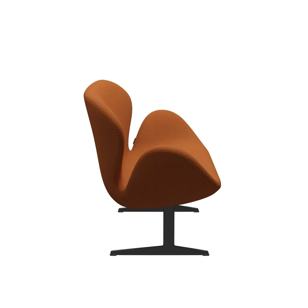 Fritz Hansen Swan™ Sofa 2 Seater, Black Lacquered/Steelcut Trio Burnt Orange