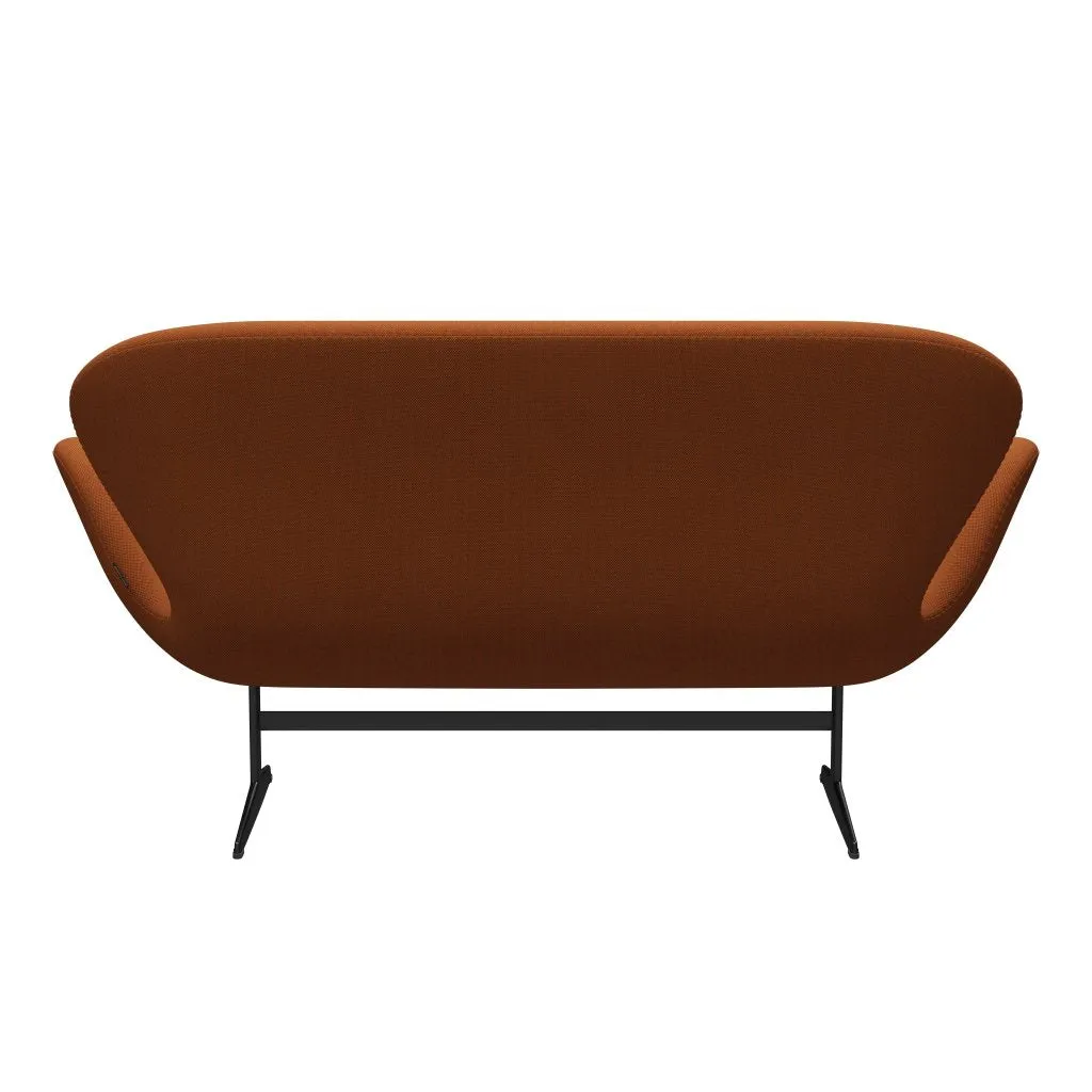 Fritz Hansen Swan™ Sofa 2 Seater, Black Lacquered/Steelcut Trio Burnt Orange