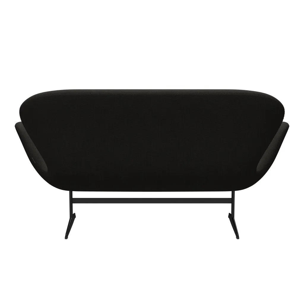 Fritz Hansen Swan™ Sofa 2 Seater, Black Lacquered/Steelcut Trio Dark Brown