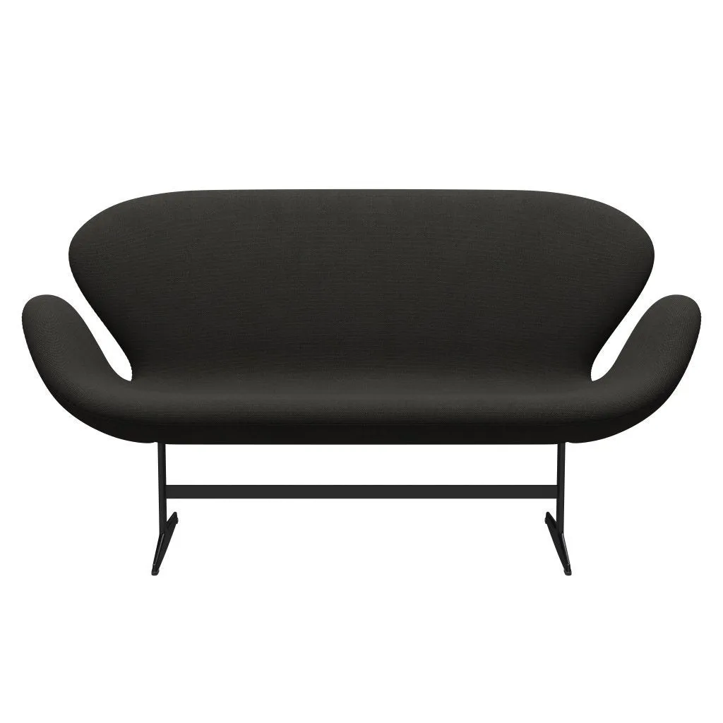 Fritz Hansen Swan™ Sofa 2 Seater, Black Lacquered/Steelcut Trio Dark Brown