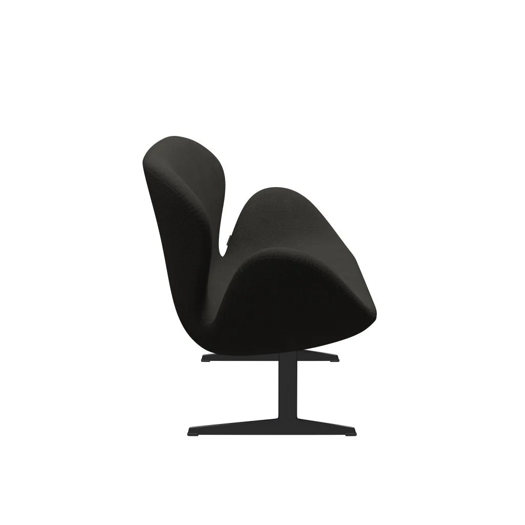 Fritz Hansen Swan™ Sofa 2 Seater, Black Lacquered/Steelcut Trio Dark Brown