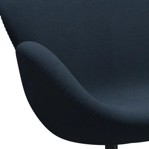 Fritz Hansen Swan™ Sofa 2 Seater, Black Lacquered/Steelcut Trio Dark Dust Blue