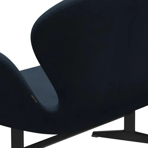 Fritz Hansen Swan™ Sofa 2 Seater, Black Lacquered/Steelcut Trio Dark Dust Blue