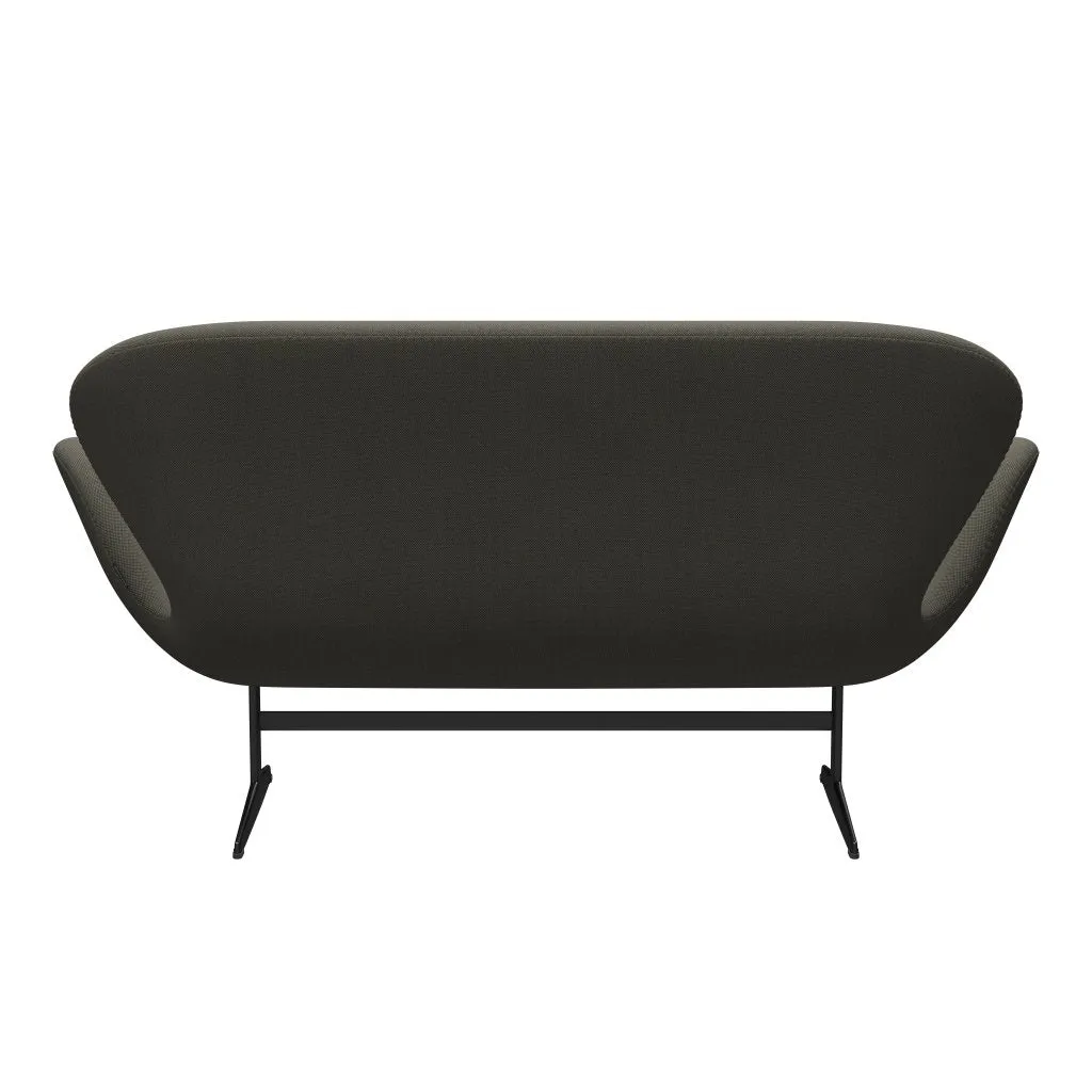 Fritz Hansen Swan™ Sofa 2 Seater, Black Lacquered/Steelcut Trio Grey/Green