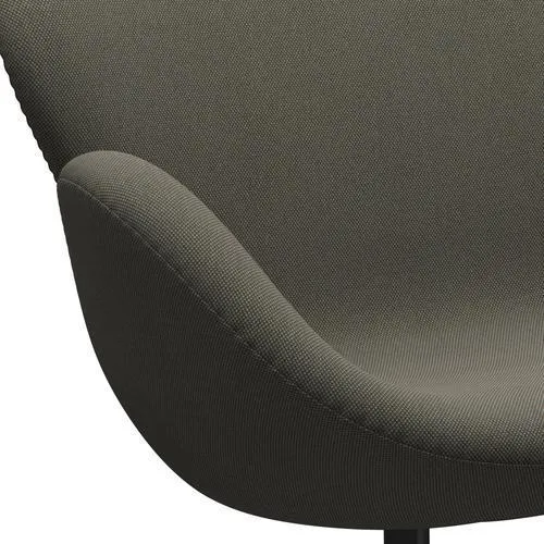 Fritz Hansen Swan™ Sofa 2 Seater, Black Lacquered/Steelcut Trio Grey/Green