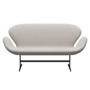 Fritz Hansen Swan™ Sofa 2 Seater, Black Lacquered/Steelcut Wool White