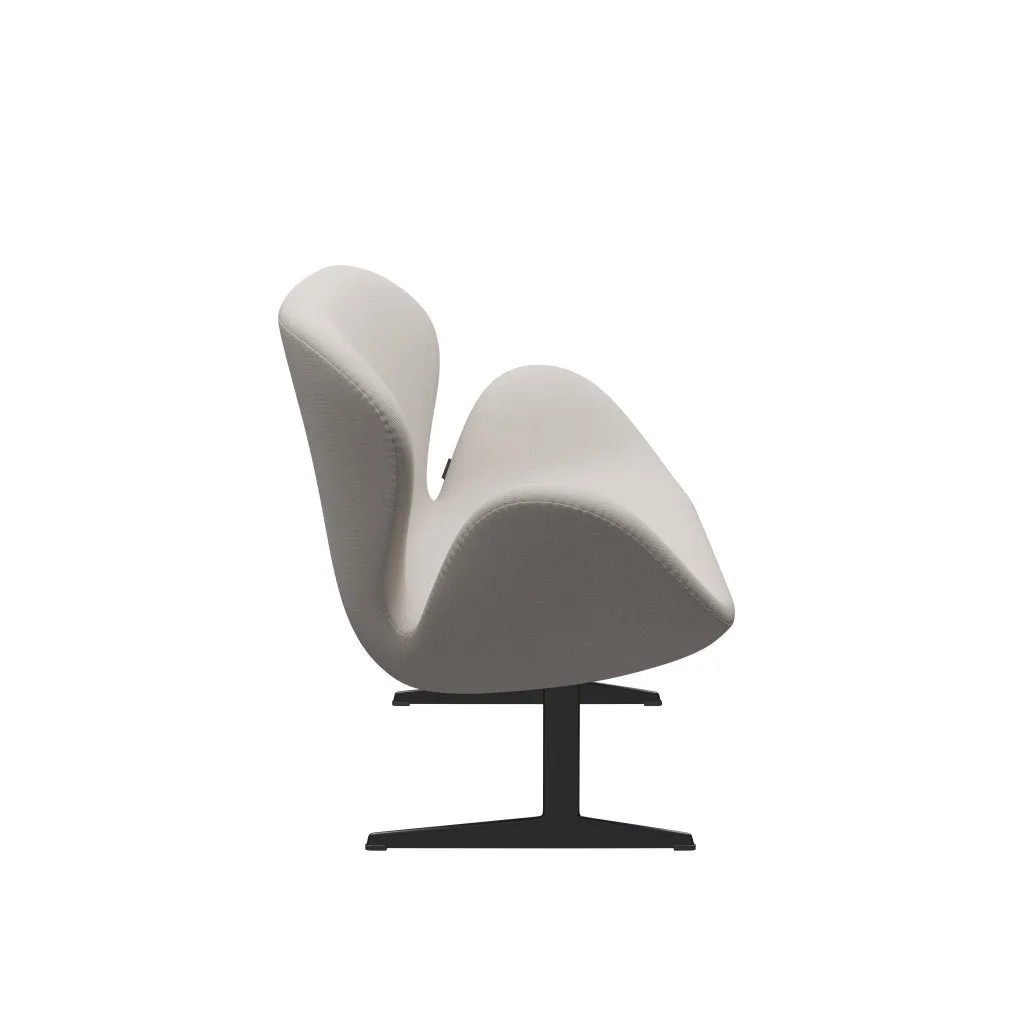 Fritz Hansen Swan™ Sofa 2 Seater, Black Lacquered/Steelcut Wool White