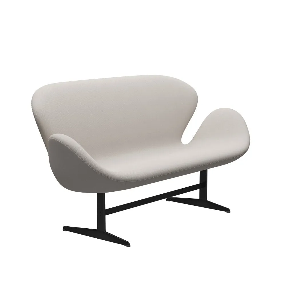 Fritz Hansen Swan™ Sofa 2 Seater, Black Lacquered/Steelcut Wool White