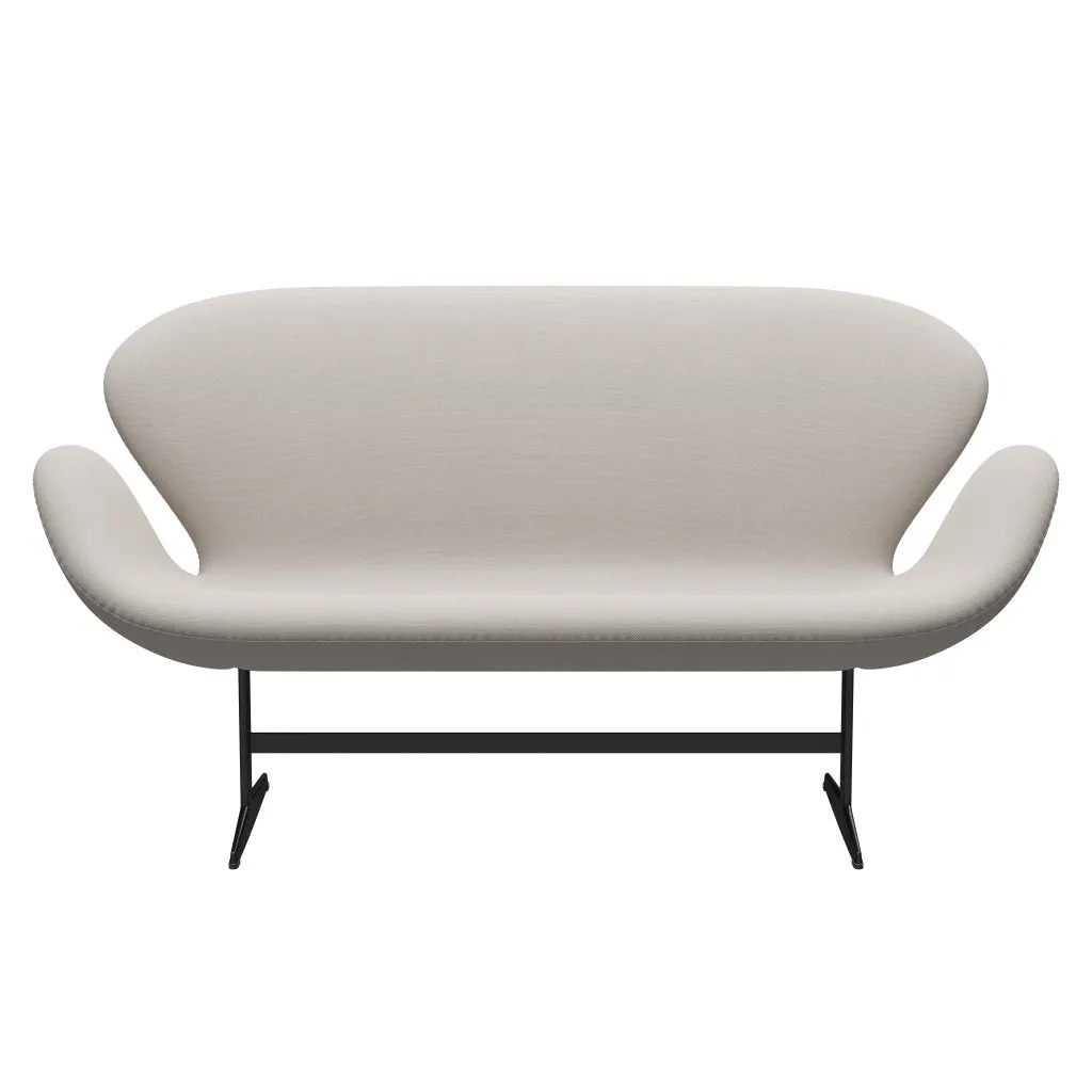 Fritz Hansen Swan™ Sofa 2 Seater, Black Lacquered/Steelcut Wool White