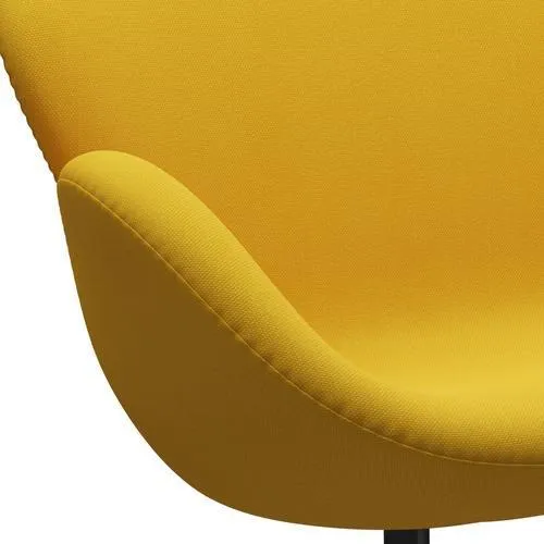 Fritz Hansen Swan™ Sofa 2 Seater, Black Lacquered/Steelcut Yellow