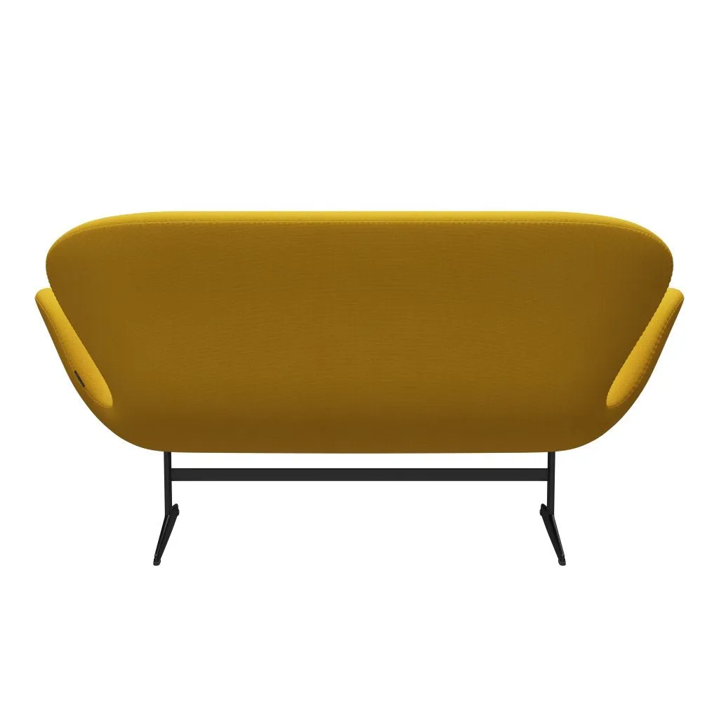 Fritz Hansen Swan™ Sofa 2 Seater, Black Lacquered/Steelcut Yellow
