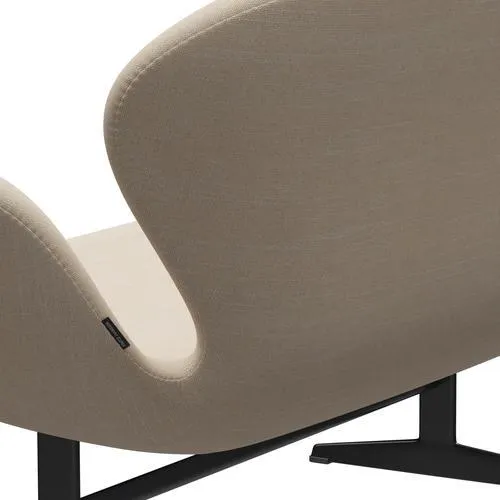 Fritz Hansen Swan™ Sofa 2 Seater, Black Lacquered/Sunniva Crème/Sand