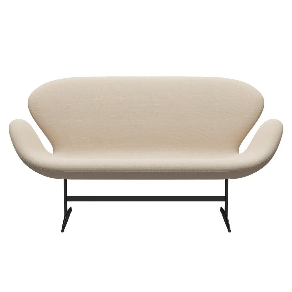 Fritz Hansen Swan™ Sofa 2 Seater, Black Lacquered/Sunniva Crème/Sand