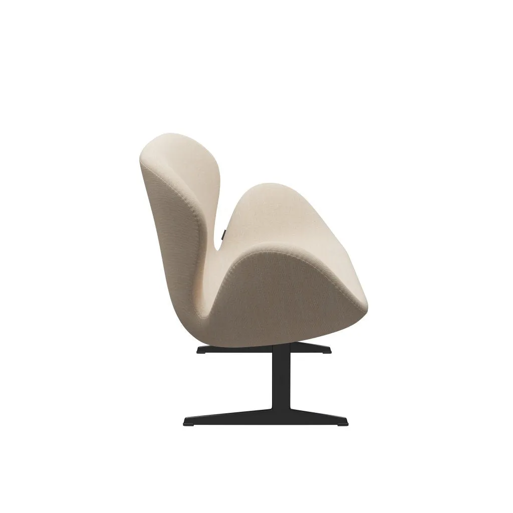 Fritz Hansen Swan™ Sofa 2 Seater, Black Lacquered/Sunniva Crème/Sand