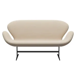 Fritz Hansen Swan™ Sofa 2 Seater, Black Lacquered/Sunniva Crème/Sand