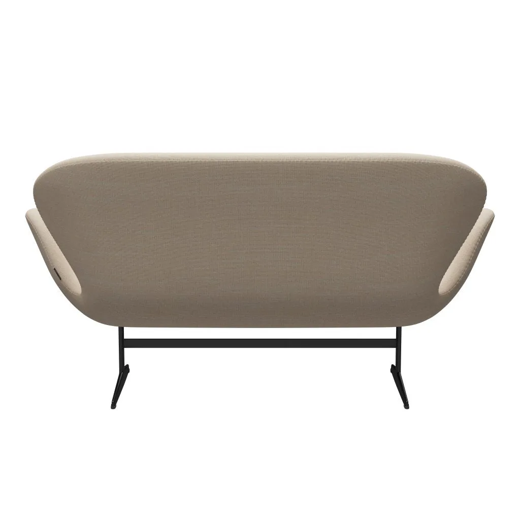 Fritz Hansen Swan™ Sofa 2 Seater, Black Lacquered/Sunniva Crème/Sand
