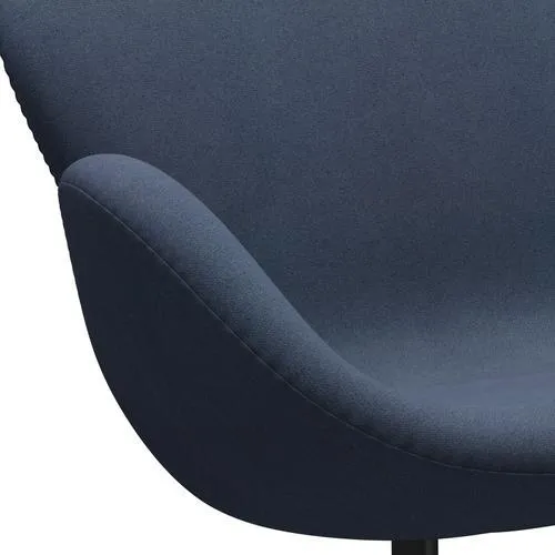 Fritz Hansen Swan™ Sofa 2 Seater, Black Lacquered/Tonus Grey Blue