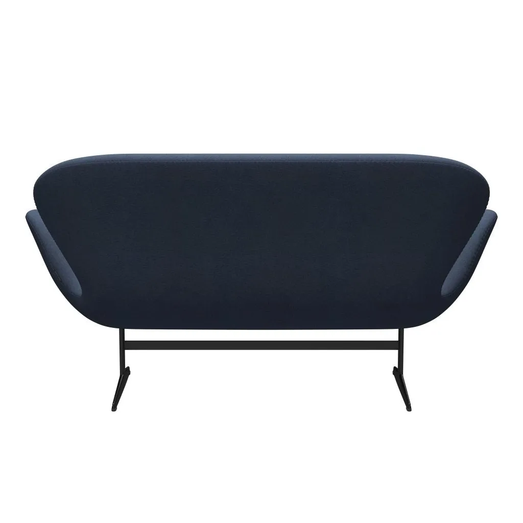 Fritz Hansen Swan™ Sofa 2 Seater, Black Lacquered/Tonus Grey Blue