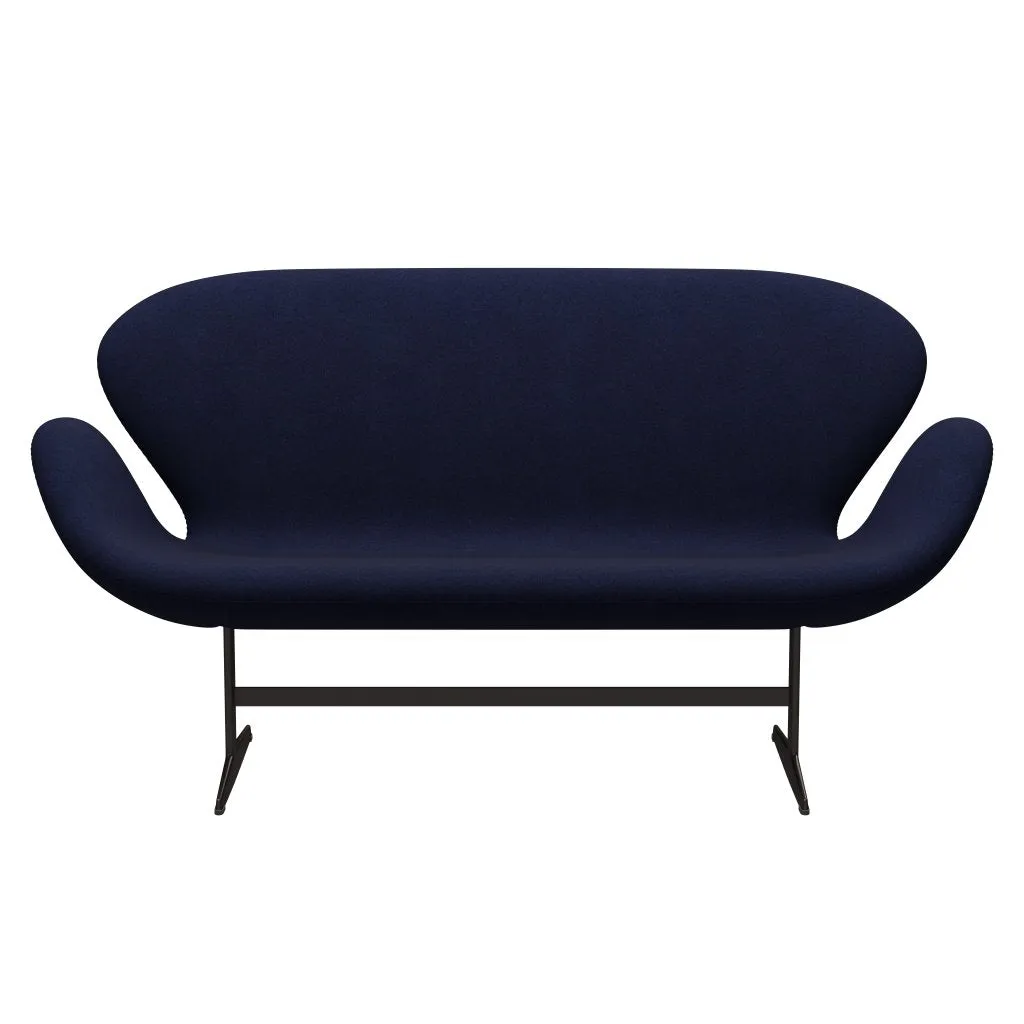 Fritz Hansen Swan™ Sofa 2 Seater, Brown Bronze/Divina Melange Dark Blue