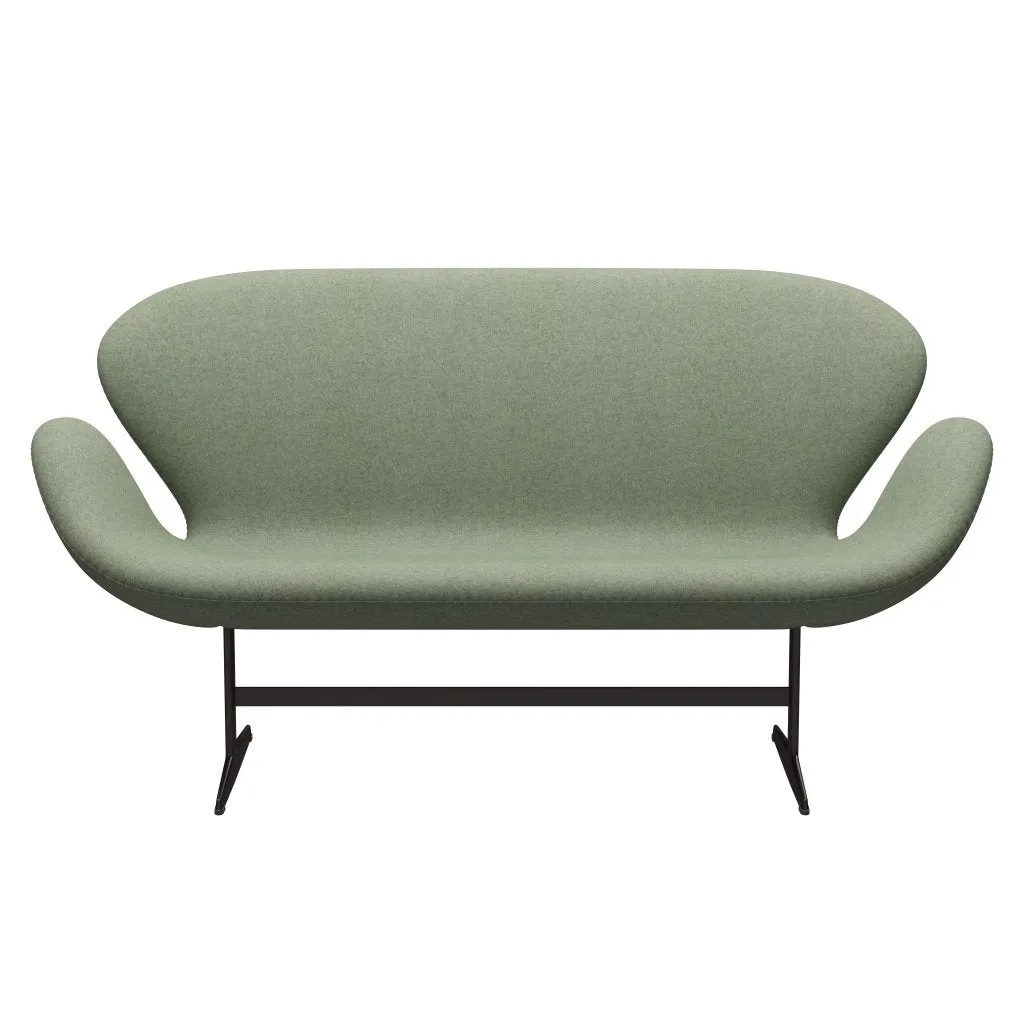 Fritz Hansen Swan™ Sofa 2 Seater, Brown Bronze/Divina Melange Light Green