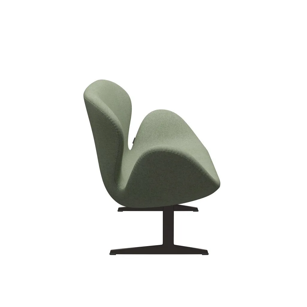 Fritz Hansen Swan™ Sofa 2 Seater, Brown Bronze/Divina Melange Light Green