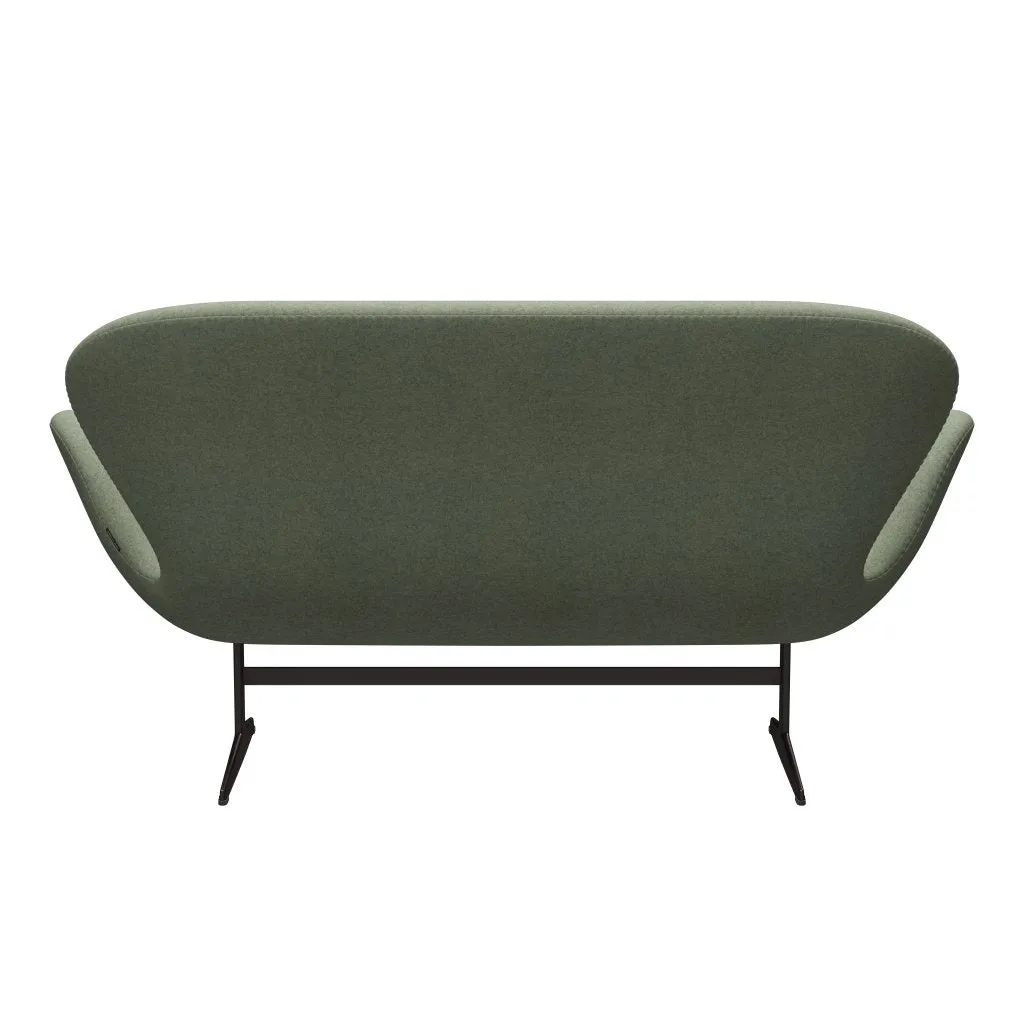 Fritz Hansen Swan™ Sofa 2 Seater, Brown Bronze/Divina Melange Light Green