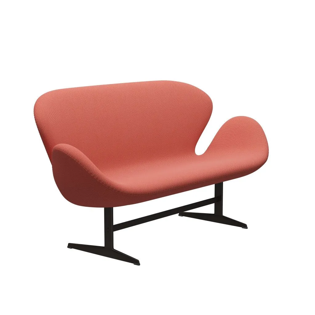 Fritz Hansen Swan™ Sofa 2 Seater, Brown Bronze/Steelcut Trio Pink/Orange