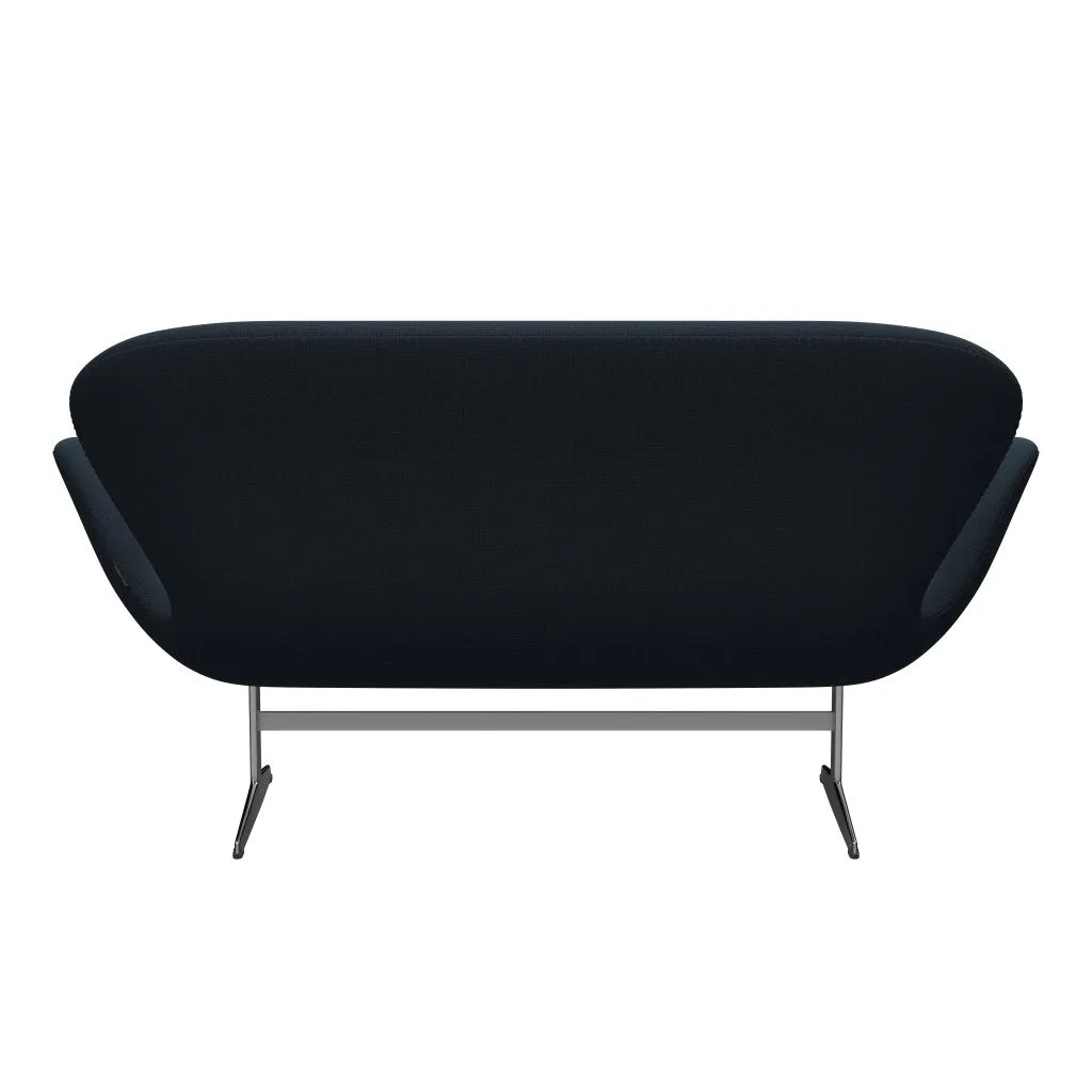 Fritz Hansen Swan™ Sofa 2 Seater, Satin Brushed Aluminium/Capture Blue