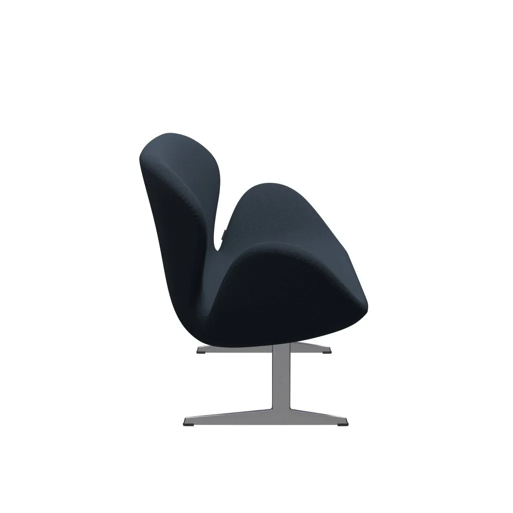 Fritz Hansen Swan™ Sofa 2 Seater, Satin Brushed Aluminium/Capture Blue