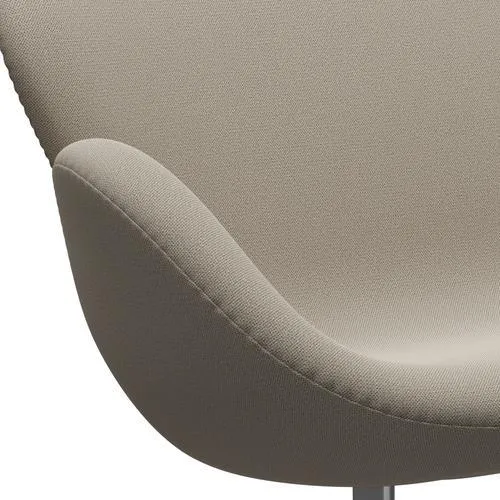 Fritz Hansen Swan™ Sofa 2 Seater, Satin Brushed Aluminium/Capture Grey Sand
