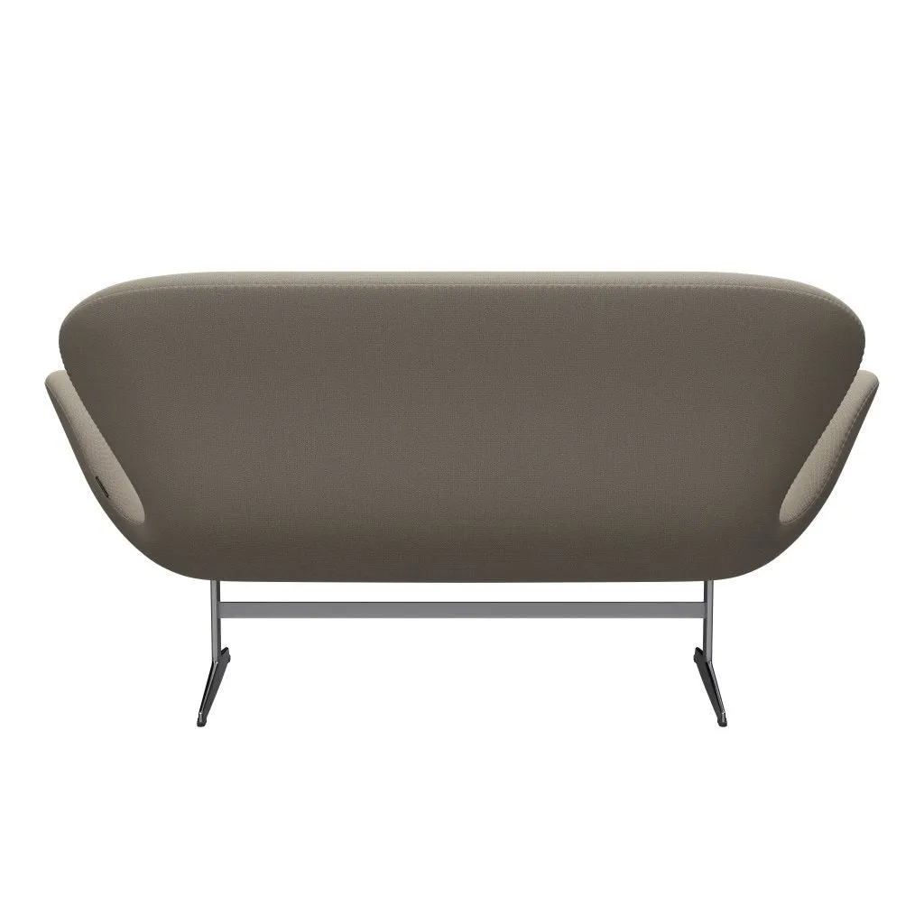 Fritz Hansen Swan™ Sofa 2 Seater, Satin Brushed Aluminium/Capture Grey Sand