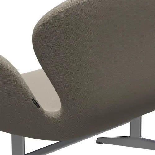 Fritz Hansen Swan™ Sofa 2 Seater, Satin Brushed Aluminium/Capture Grey Sand
