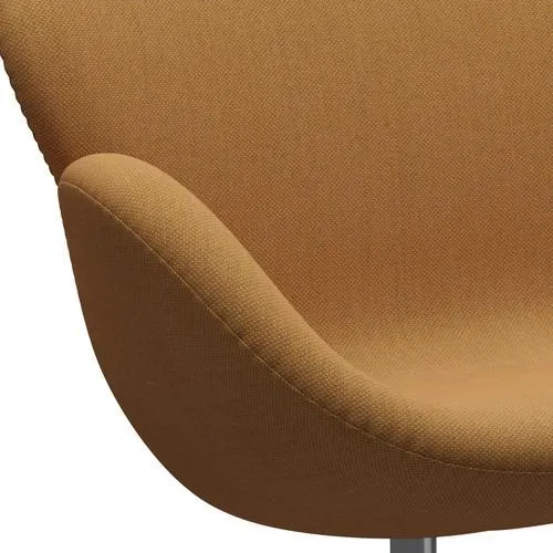 Fritz Hansen Swan™ Sofa 2 Seater, Satin Brushed Aluminium/Fiord Orange
