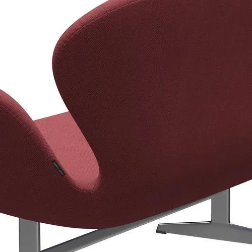 Fritz Hansen Swan™ Sofa 2 Seater, Satin Brushed Aluminium/Fiord Pink