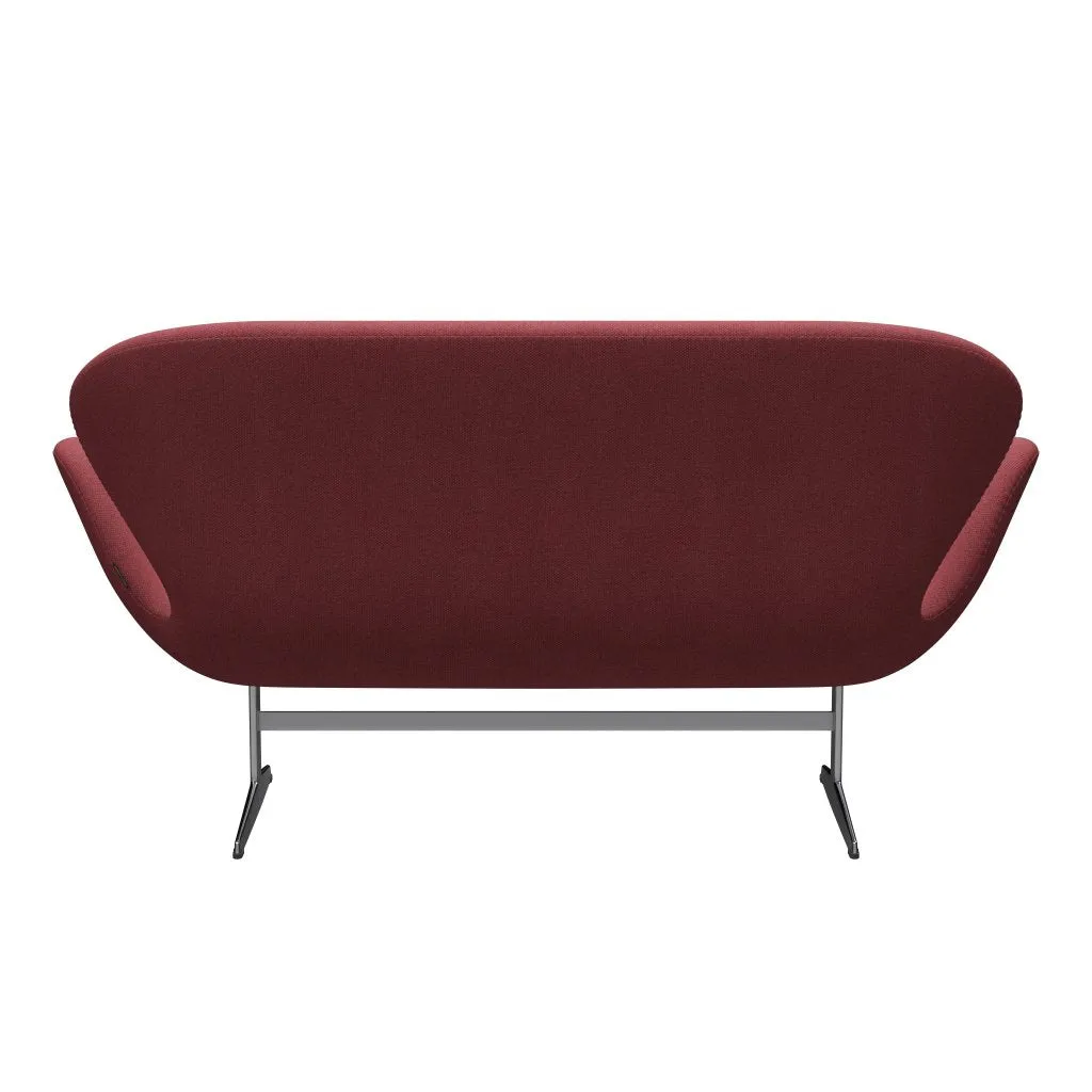 Fritz Hansen Swan™ Sofa 2 Seater, Satin Brushed Aluminium/Fiord Pink