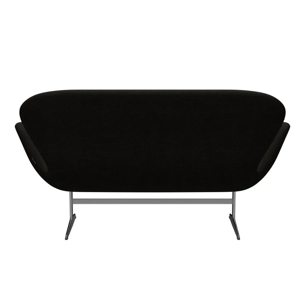 Fritz Hansen Swan™ Sofa 2 Seater, Satin Brushed Aluminium/Hallingdal Brown/Dark Grey