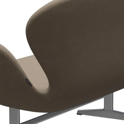 Fritz Hansen Swan™ Sofa 2 Seater, Satin Brushed Aluminium/Re Wool Beige/Natural