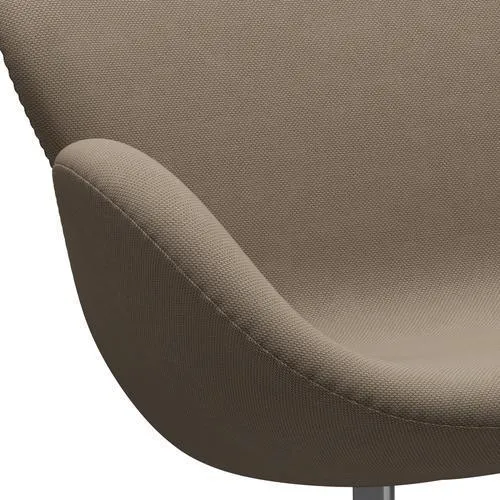 Fritz Hansen Swan™ Sofa 2 Seater, Satin Brushed Aluminium/Re Wool Beige/Natural
