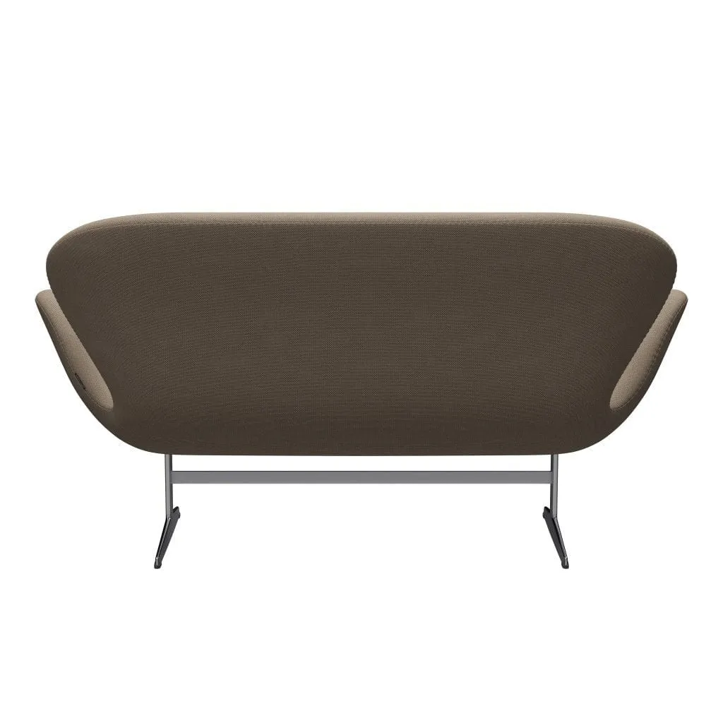 Fritz Hansen Swan™ Sofa 2 Seater, Satin Brushed Aluminium/Re Wool Beige/Natural