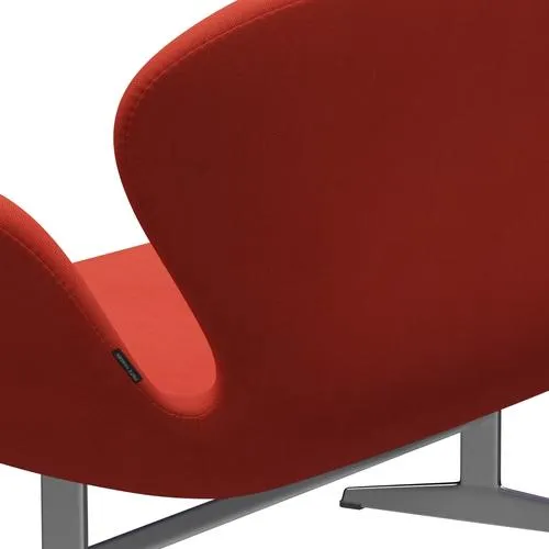 Fritz Hansen Swan™ Sofa 2 Seater, Satin Brushed Aluminium/Steelcut Light Red
