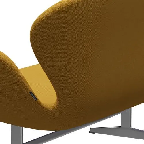 Fritz Hansen Swan™ Sofa 2 Seater, Satin Brushed Aluminium/Steelcut Trio Mustard