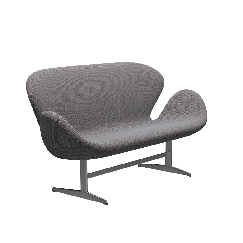 Fritz Hansen Swan™ Sofa 2 Seater, Satin Brushed Aluminium/Steelcut Trio Soft Blue/Brown/Black
