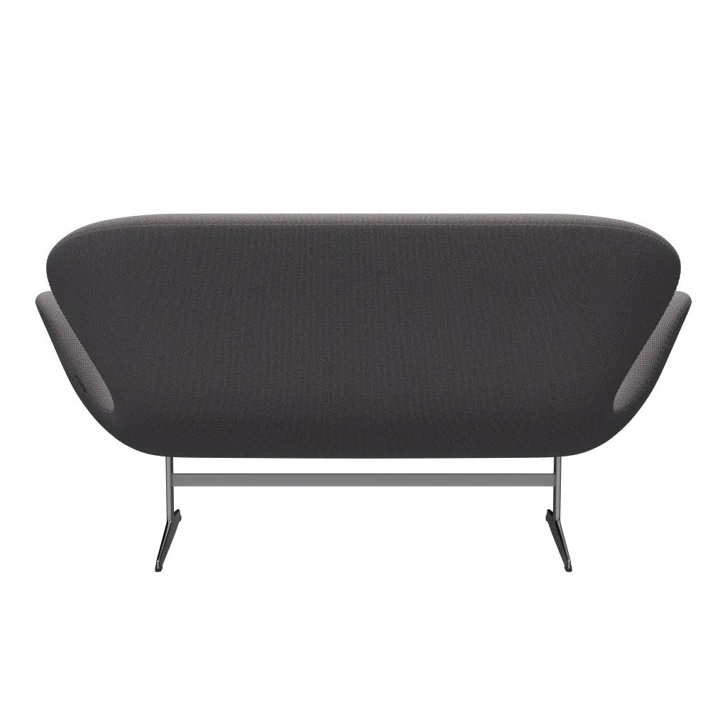 Fritz Hansen Swan™ Sofa 2 Seater, Satin Brushed Aluminium/Steelcut Trio Soft Blue/Brown/Black