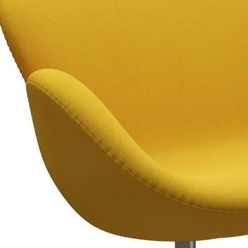 Fritz Hansen Swan™ Sofa 2 Seater, Satin Brushed Aluminium/Steelcut Yellow